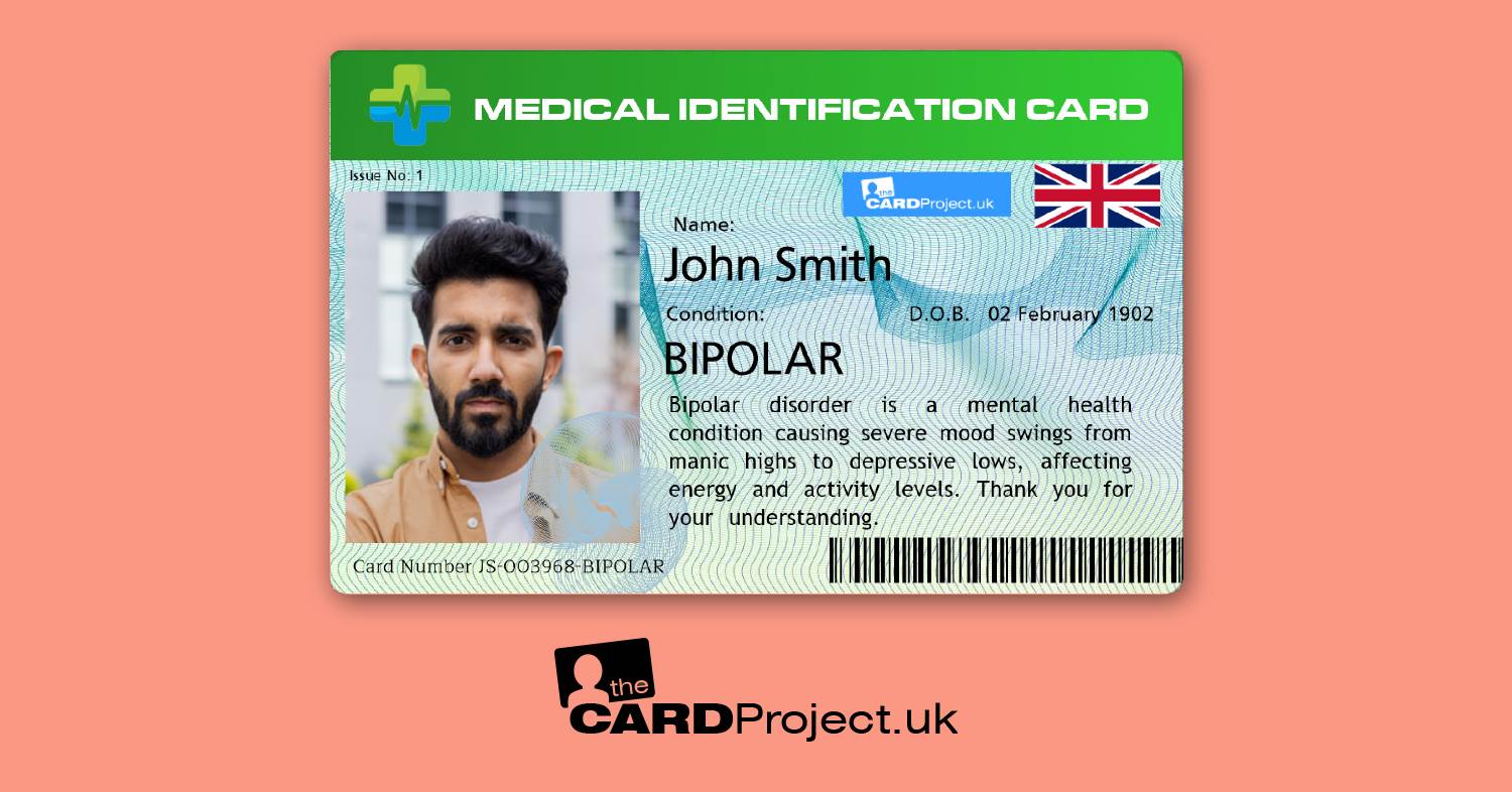 Bipolar Disorder Premium Medical Photo ID Card (FRONT)